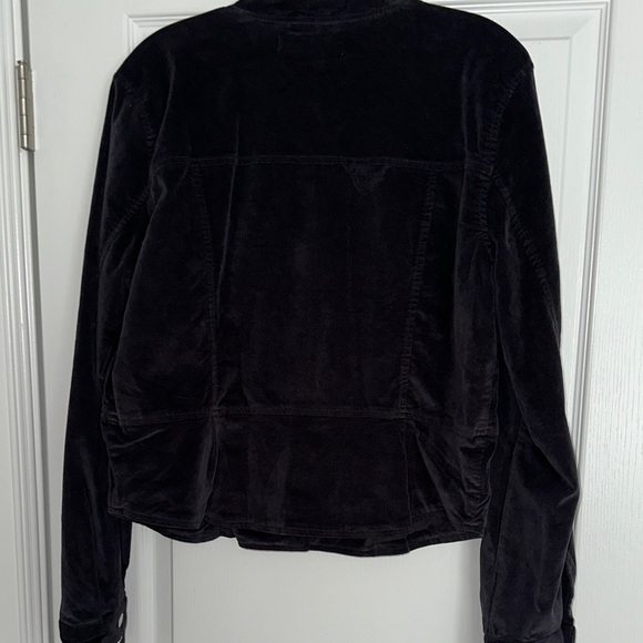Free People Jocelyn Black Velvet Jacket. Size L - Picture 9 of 10